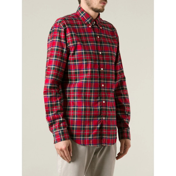 Ralph Lauren Button Down Shirt Long Sleeve Classic Fit Lightweight Red Plaid XLT - Picture 1 of 9